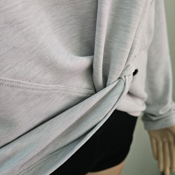 Lululemon Athletica tuck and gather gray pullover sweater top crew neck - Picture 6 of 12